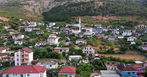 Aerial view of shkoder, Albania. Stock Footage 314747891
