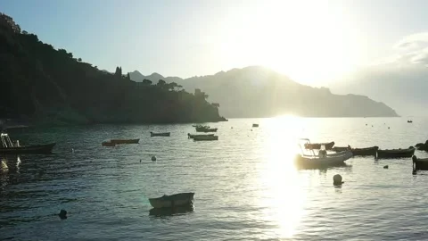 Aerial view shot over "Conca dei Marini" in Amalfi Coast Stock Footage 133840868