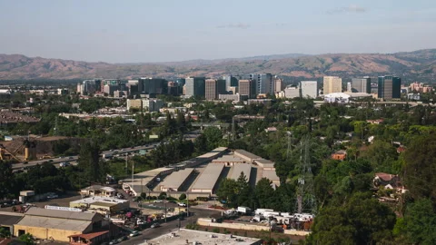 Aerial View Shot of San Jose CA, Silicon... | Stock Video | Pond5