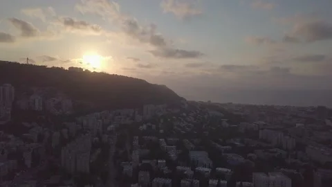 Aerial view of the Shrine of the Bab, Haifa, Israel. Stock Footage 131892400