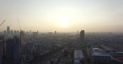 Aerial view of Siam Center, Bangkok, Thailand. Stock Footage
