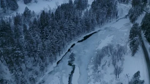 Aerial view siberian river Vidéo 168160897