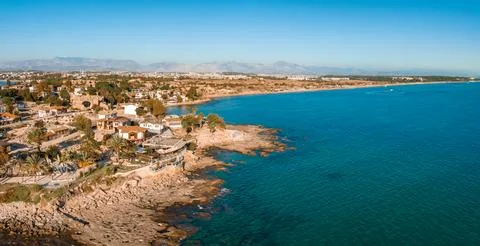 Aerial view of Side. It is small resort town in Turkey Stock Photos