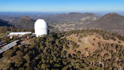 Aerial View of Siding Spring Observatory in Warrumbungle National Park Stock Footage 341536182
