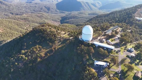 Aerial View of Siding Spring Observatory in Warrumbungle National Park Stock Footage 341648889