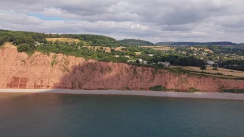 Aerial View of Sidmouth, East Devon, England Stock Footage 340516514