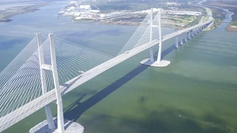 Aerial View of Sidney Lanier Bridge Stockbeeldmateriaal 86141223