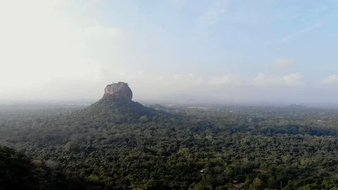 Aerial view of Sigirya Rock Stock Footage