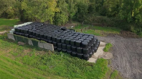 Aerial View of Silage Storage for Winter Cow Feeding in Irish Countryside 動画素材 332708197