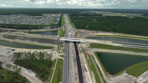 Aerial view of Silverleaf Parkway construction, United States. Stock Footage 341924084