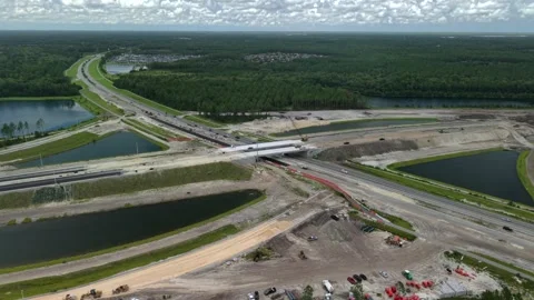 Aerial view of Silverleaf Parkway highway construction, United States. Video stock 341923949