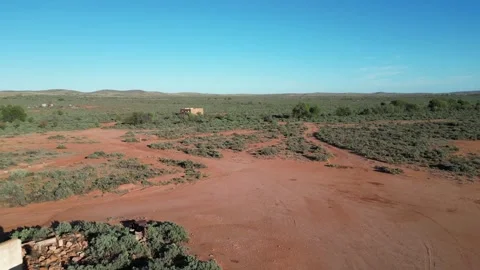Aerial view of Silverton where the first Mad Max movie was filmed Video stock 274434175