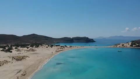 Aerial view of Simos beach in Elafonisos island in Greece. Stock Footage 161133967