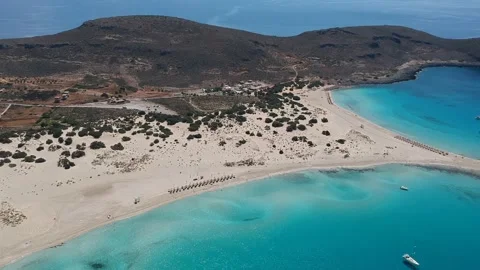 Aerial view of Simos beach in Elafonisos island in Greece. Stock Footage 161134703