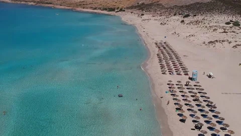 Aerial view of Simos beach in Elafonisos island in Greece. Stock Footage 161134873