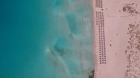 Aerial view of Simos beach in Elafonisos island in Greece. Stock Footage 161135127