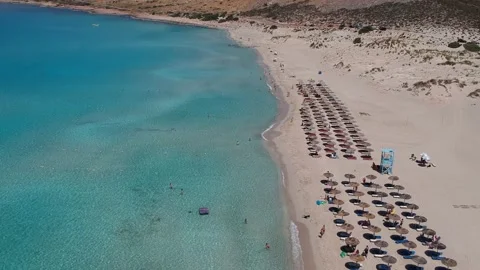 Aerial view of Simos beach in Elafonisos island in Greece. Stock Footage 161135277