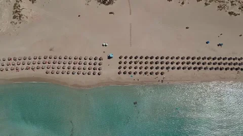 Aerial view of Simos beach in Elafonisos island in Greece. Elafonisos is a sm Stock Footage 161208781