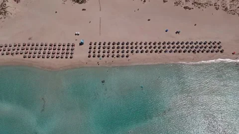 Aerial view of Simos beach in Elafonisos island in Greece. Elafonisos is a sm Stock Footage 161212727
