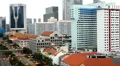 Aerial View of Singapore, Bird Eye View of China Town, Skyscrapers, Holiday HD Footage