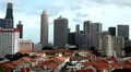 Aerial View of Singapore, Bird Eye View of Chinatown, Skyscrapers, Holiday HD Footage