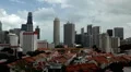 Aerial View of Singapore, Bird Eye View of China Town, Skyscrapers, Holiday HD Footage