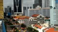 Aerial View of Singapore, Bird Eye View of China Town, Skyscrapers, Holiday HD Footage