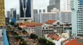 Aerial View of Singapore, Bird Eye View of China Town, Skyscrapers, Holiday HD Footage