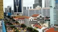 Aerial View of Singapore, Bird Eye View of China Town, Skyscrapers, Holiday HD Footage