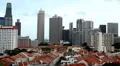 Aerial View of Singapore, Bird Eye View of China Town, Skyscrapers, Holiday HD Footage