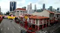 Aerial View of Singapore, Bird Eye View of China Town, Skyscrapers, Holiday HD Footage