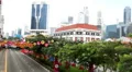 Aerial View of Singapore, Bird Eye View of China Town, Skyscrapers, Holiday HD Footage