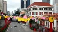 Aerial View of Singapore, Bird Eye View of China Town, Skyscrapers, Holiday HD Footage