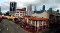 Aerial View of Singapore, Bird Eye View of China Town, Skyscrapers, Holiday HD Footage