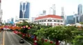Aerial View of Singapore, Bird Eye View of China Town, Skyscrapers, Holiday HD Footage