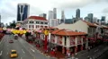 Aerial View of Singapore, Bird Eye View of China Town, Skyscrapers, Holiday HD Footage
