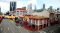 Aerial View of Singapore, Bird Eye View of China Town, Skyscrapers, Holiday HD Footage