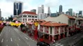 Aerial View of Singapore, Bird Eye View of China Town, Skyscrapers, Holiday HD Footage