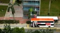 Aerial View of Singapore, Bus Stop in China Town, Busses and Cars Traffic HD Footage