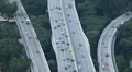 Aerial View Singapore Cityscape Highway Elevated Freeway, Ramps congestion Drive HD Footage