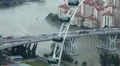 Aerial View Singapore Skyline Flyer Highway Freeway, Busy City Traffic Jam HD Footage