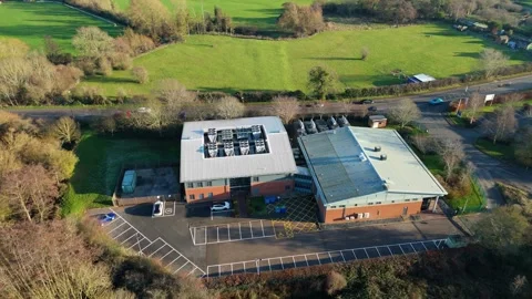 Aerial view of Six Degrees data centre, United Kingdom. Stock Footage 325847663