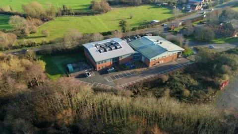 Aerial view of Six Degrees data centre, United Kingdom. Stock Footage 325847890