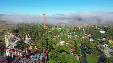 Aerial View of Six Flags Magic Mountain Stock Video Pond5