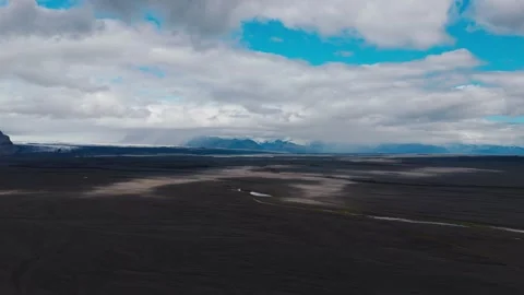 Aerial View Of Skaftafell Glacial Plain And Lomagnupur Mountain In Iceland 動画素材 342709076