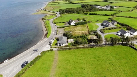 Aerial View of the Skellig Coast Stock Footage 119261919