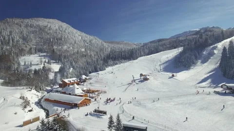 Aerial view of the ski resort Stock Footage 62978606