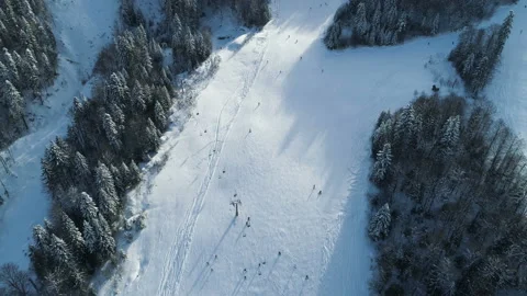 Aerial view of the ski resort 库存影片 101838593