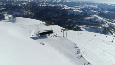 Aerial view of the ski resort Stock Footage 149458147
