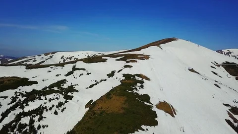 Aerial view of ski resort in springtime Video stock 119537065